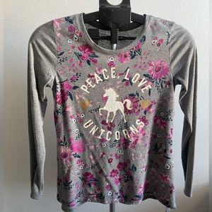 Long Sleeve Unicorn Hi/Low T-shirt for Youth Girls